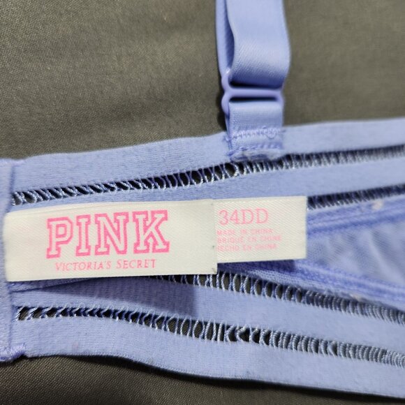PINK Victoria's Secret Bra 34DD Underwire Lace Adjustable Straps Lavender Purple - Picture 8 of 12